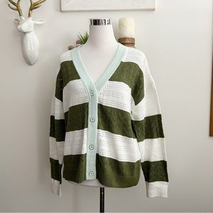Talbots Striped Cardigan Sweater